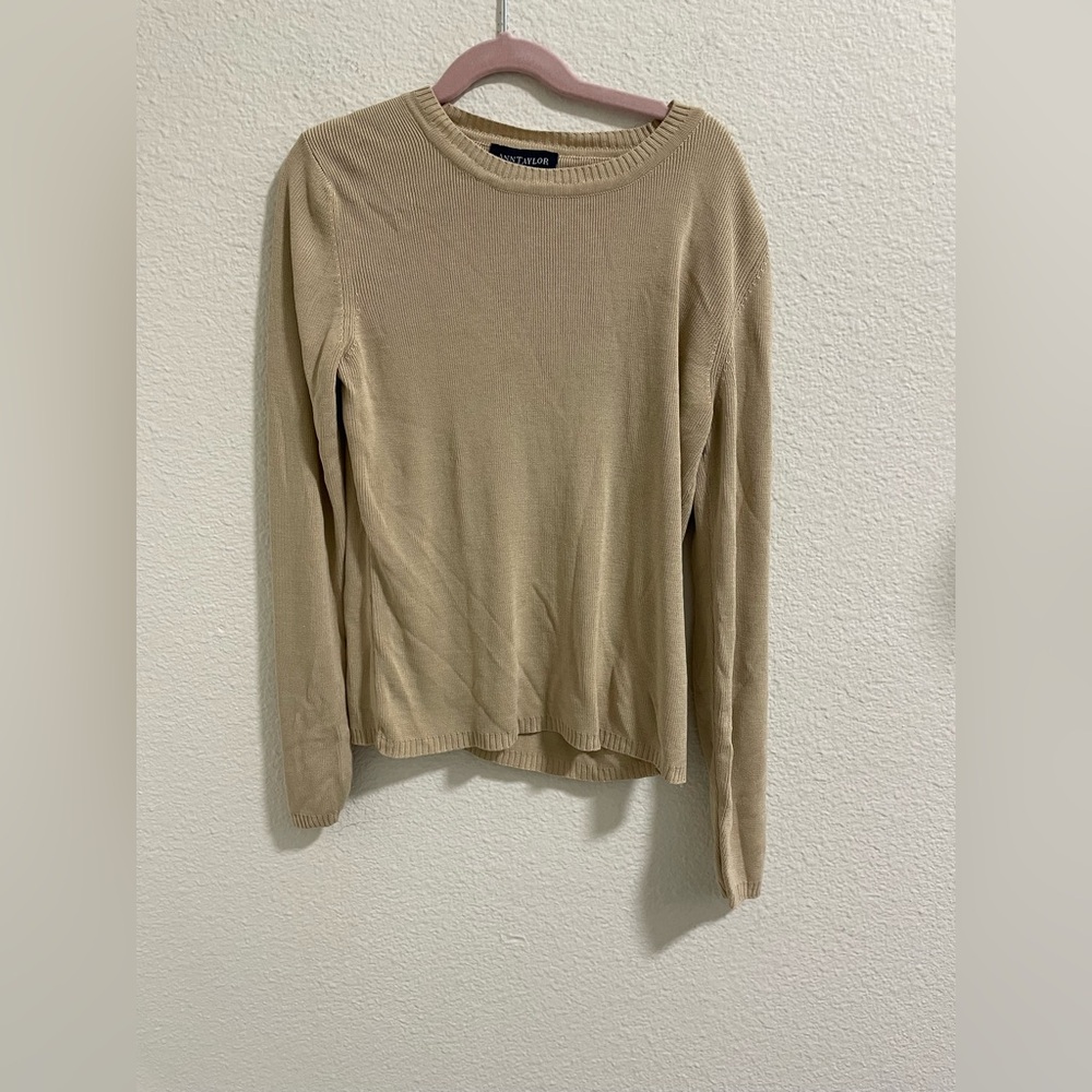 Ann Taylor Classic Tan Women's silk Sweater